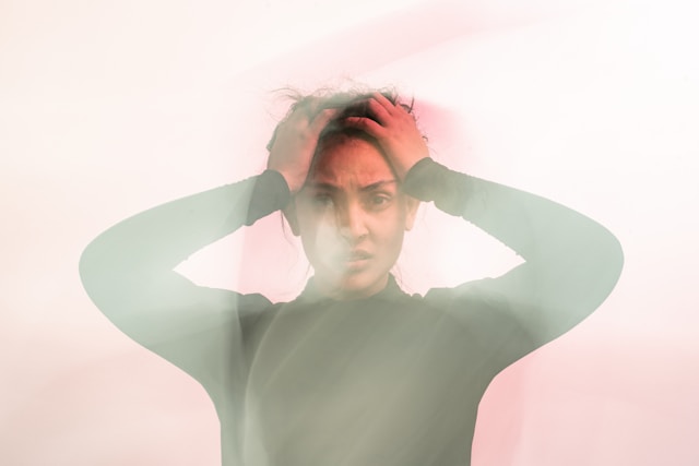 a woman with anxiety attack